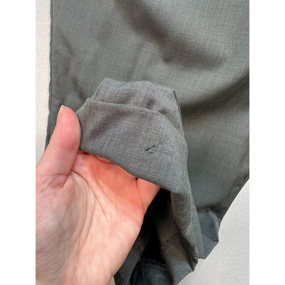 Roberto Villini Men's Pleated Dress Pants Cuffed Hem Size 46 Gray Solid Pockets - Picture 7 of 15